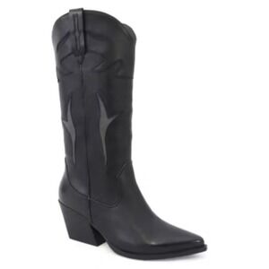 Yoki Womens Gayle-34 Stacked Heel Cowboy Boots Size 10